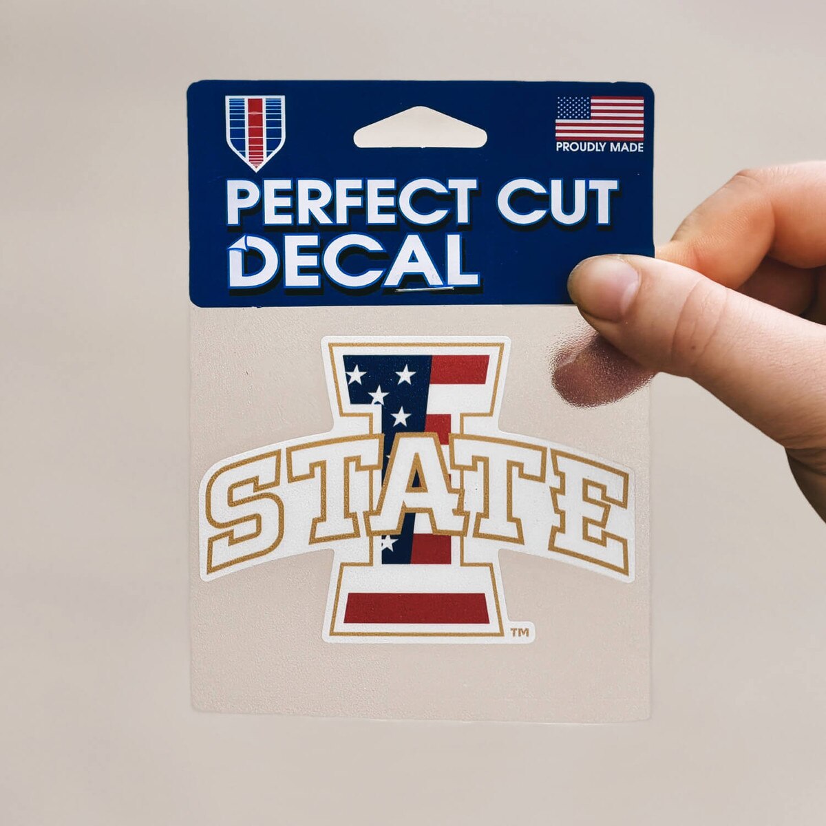 Patriotic I-State Perfect Cut Decal (4"x3")
